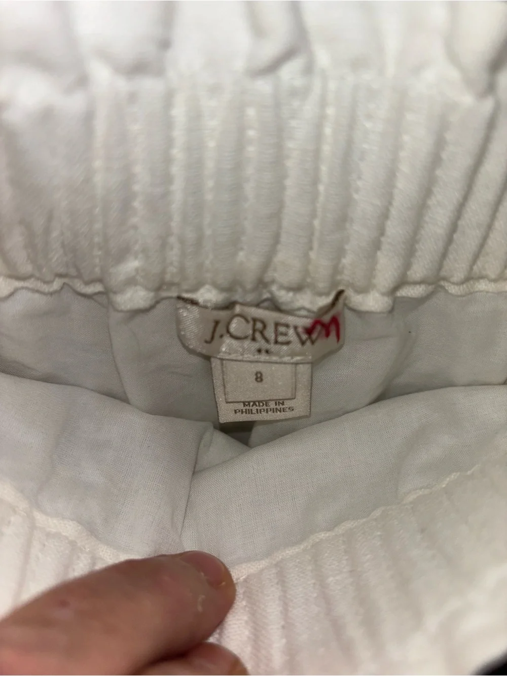 J. Crew White Elastic Waist Mini Skirt
